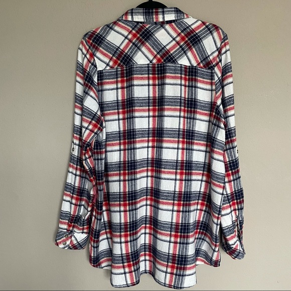 Forever 21 Plaid Long Sleeve Shirt/Tunic - Picture 2 of 6